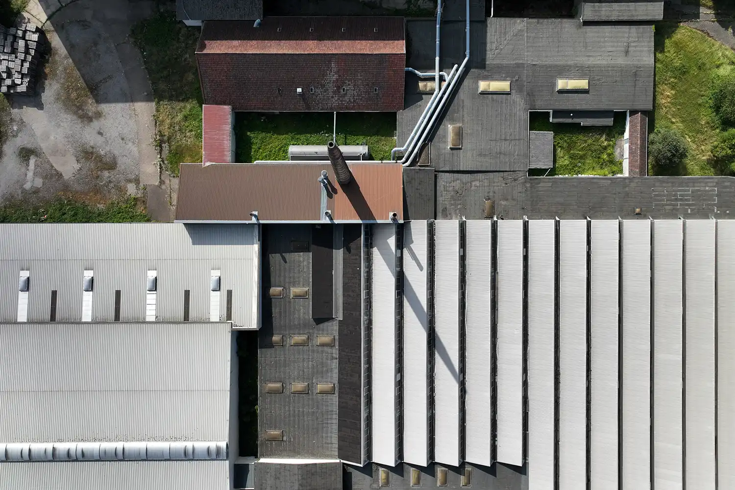 Projekt der Karlsruher Fächer GmbH: Die Alte Tabakfabrik, Drohnenansicht